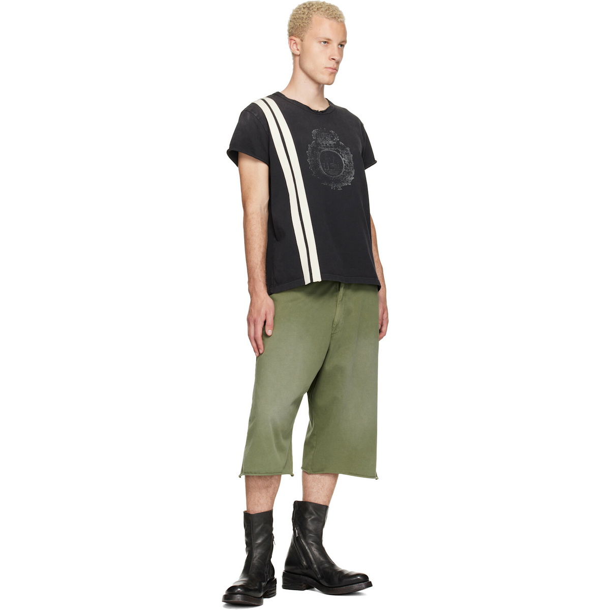 424 Black Capped Thermal T-shirt