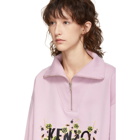 Kenzo Pink Zippered High Collar Sweatshirt