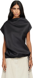 LE17SEPTEMBRE Black Soft Draped Asymmetric Top