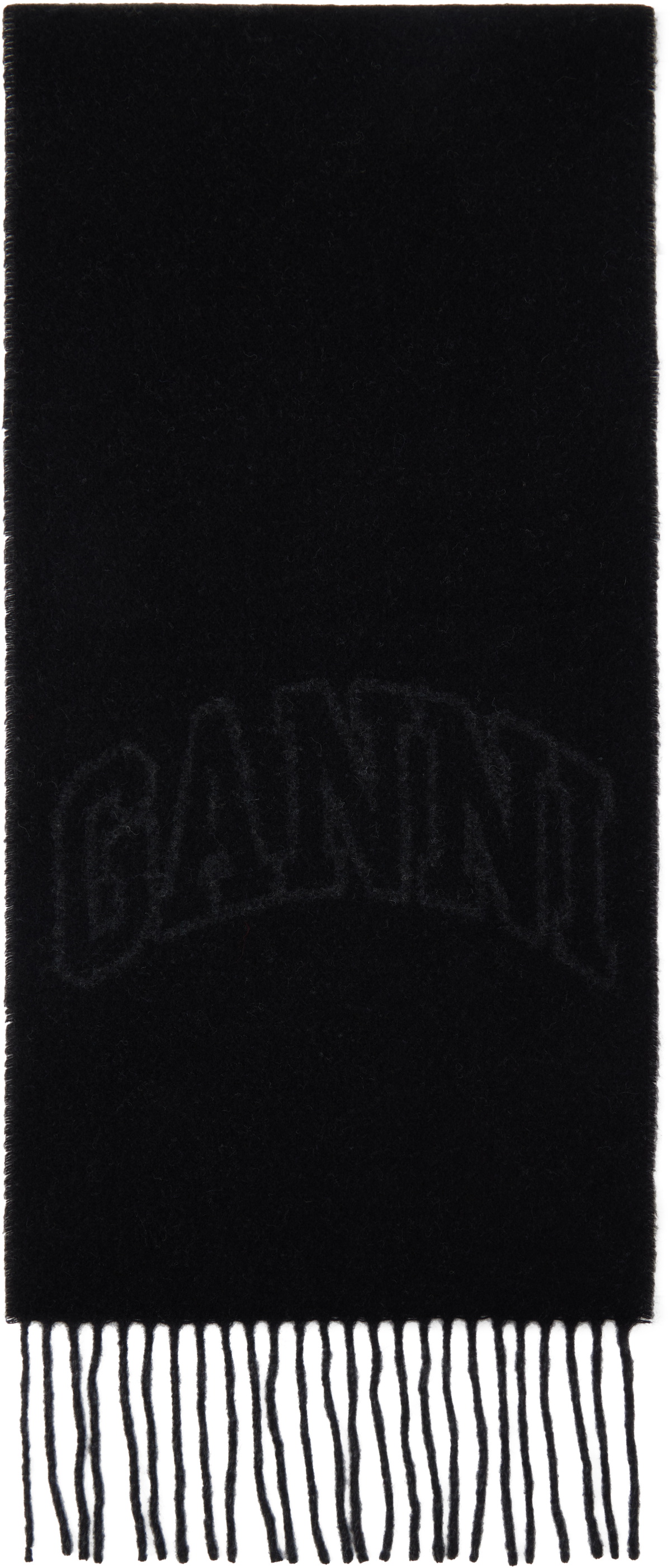 スカーフ Narrow Please Scarf - Ganni - Wool - Black Ganni | Fringed Scarf | Scarves | Cruise Fashion