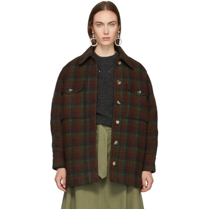 Isabel Marant Brown Check Wool Harvey Jacket Isabel Marant