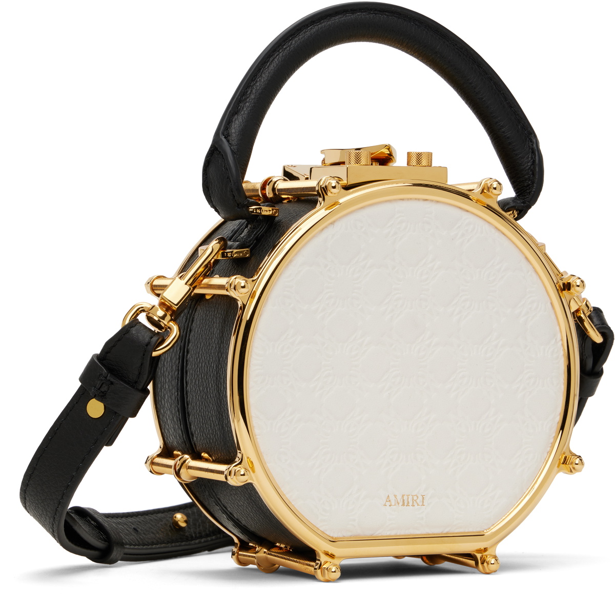 AMIRI Black & Gold MA Quad Mini Drum Bag Amiri