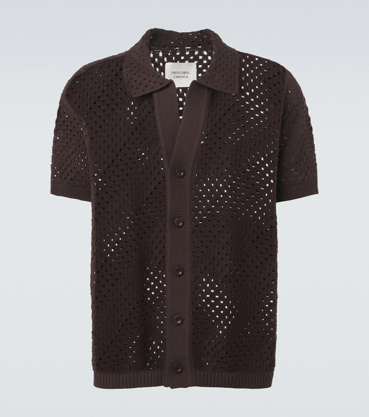 Frescobol Carioca Pinto crochet cotton shirt