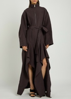 Alaïa Ruffle Poplin Jumpsuit Aubergine