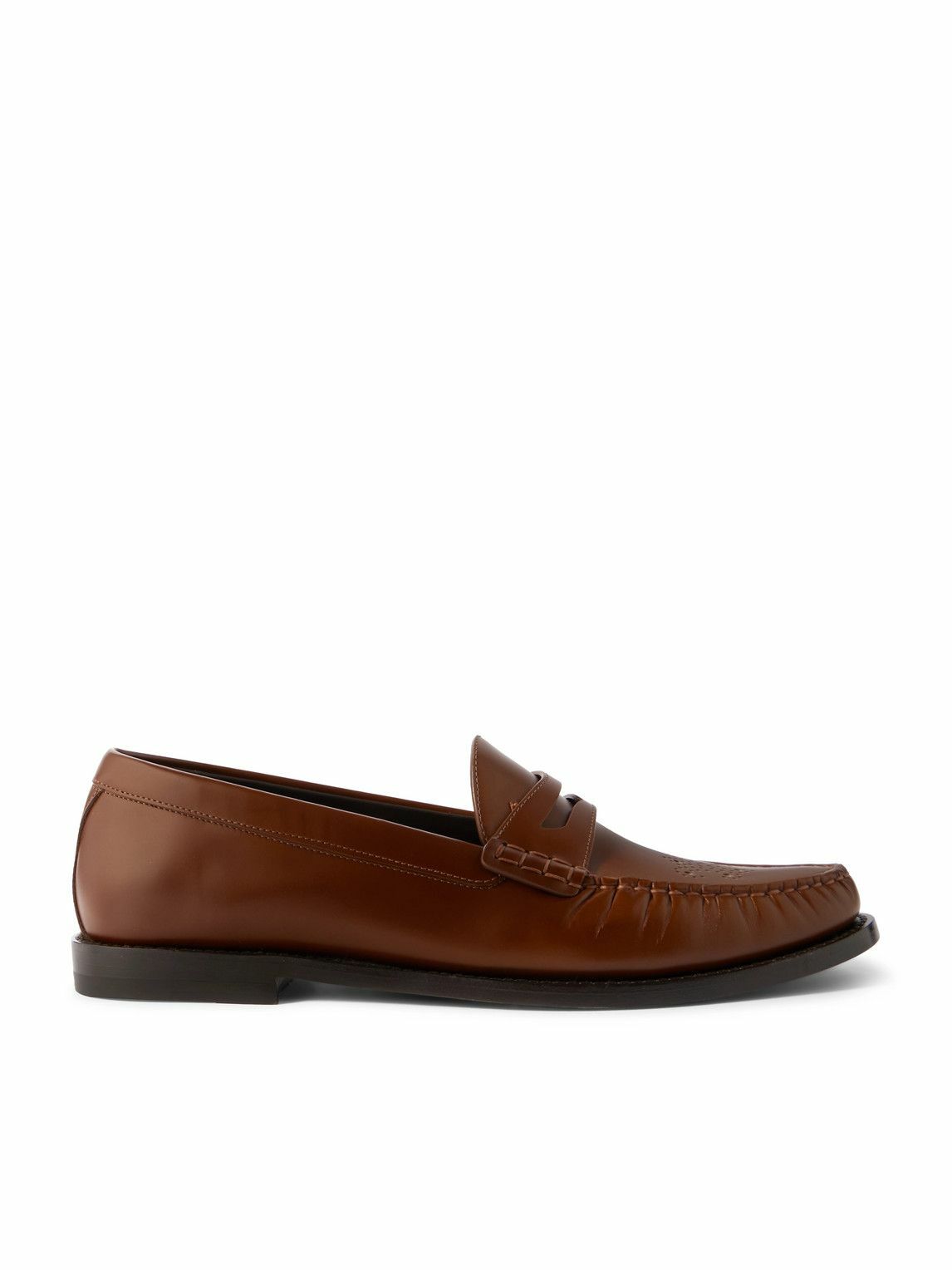 CELINE - Polished-Leather Penny Loafers - Brown