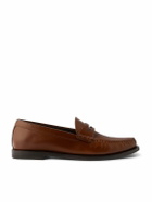 CELINE - Polished-Leather Penny Loafers - Brown