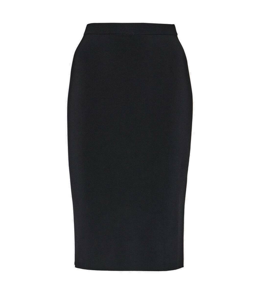 Saint Laurent Women's Knit Pencil Skirt Blue