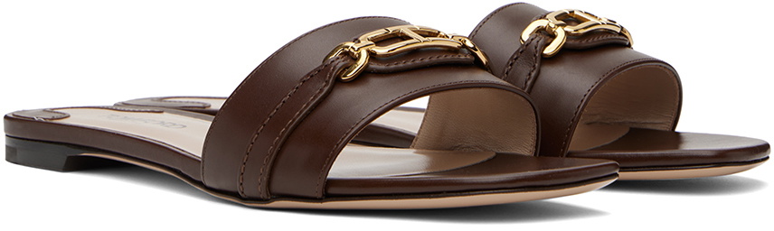 TOM FORD Brown Leather Whitney Slides