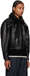 LOW CLASSIC Black Padded Faux-Leather Jacket