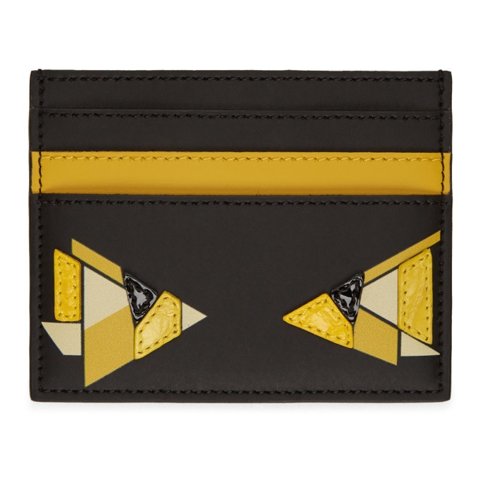 Photo: Fendi Black and Yellow Digital Bag Bugs Card Holder