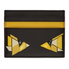 Fendi Black and Yellow Digital Bag Bugs Card Holder