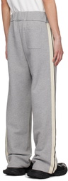 Palm Angels Gray Curved Logo Sweatpants