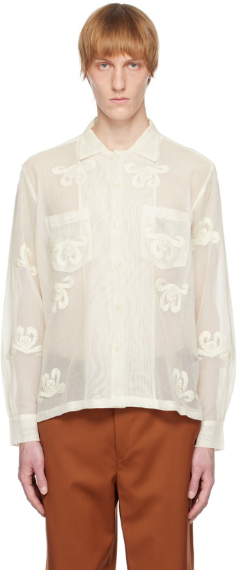 Photo: Bode Off-White Savoy Ribbon Shirt