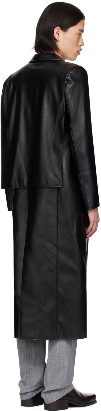 Coperni Black Button Faux-Leather Coat