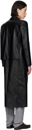 Coperni Black Button Faux-Leather Coat
