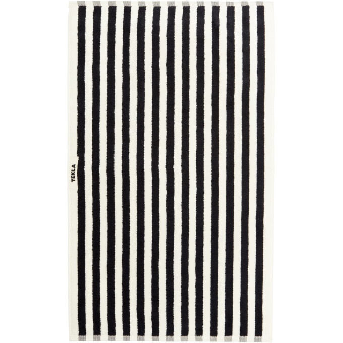 Photo: Tekla Off-White and Black Striped Organic Cotton Bath Towel