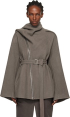 Rick Owens Gray Concordians Runway Scarf Flight Coat