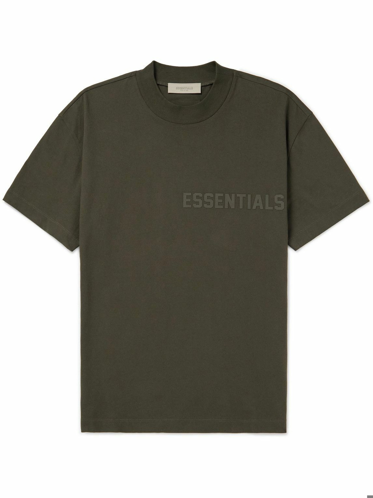 FEAR OF GOD ESSENTIALS - Logo-Appliquéd Cotton-Jersey T-Shirt - Green ...