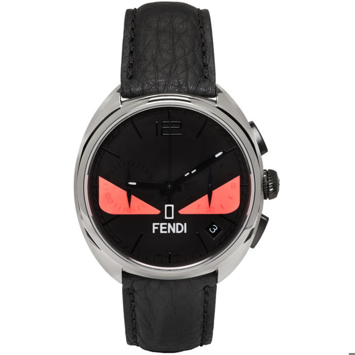 Photo: Fendi Silver and Black Momento Bugs Watch