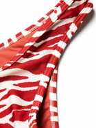 The Attico Red Zebra-Print Bikini
