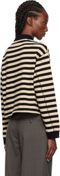mfpen Black & Beige Cropped Fractured Polo
