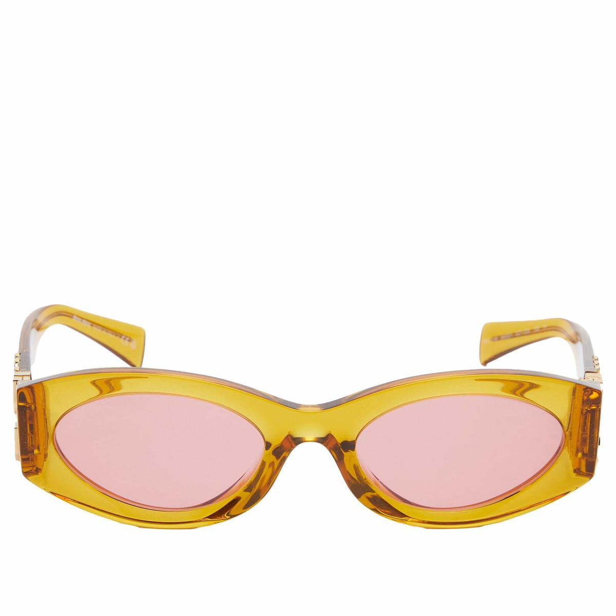 MIU MIU Yellow Transparent  Cat eye Sunglasses Geometric Sunglasses (0MU-56ZS-GOLD-LT-ORANGE-MIRROR) main image 3