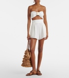 Adriana Degreas Embellished cotton-blend bandeau top