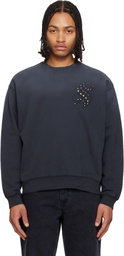 Solid Homme Gray Applique Studded Sweatshirt
