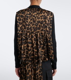 Sacai Paneled leopard-print cotton-blend cardigan