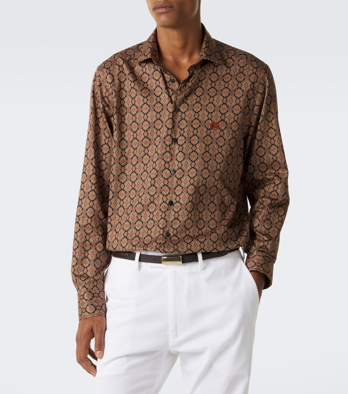 Etro Printed cotton poplin shirt