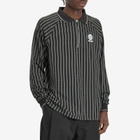 Metalwood Studio Men's Ribbed Long Sleeve Polo in Black