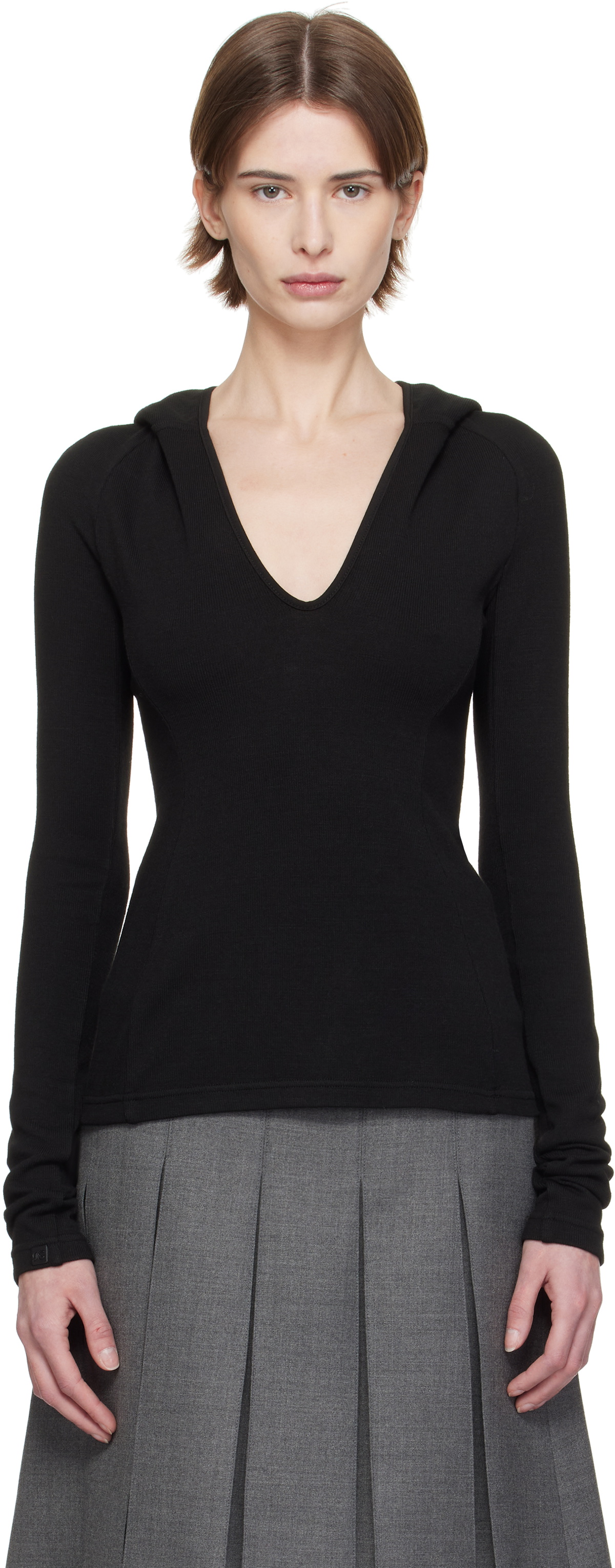 Fax Copy Express Black V-Neck Hoodie Fax Copy Express