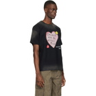 Andersson Bell Black Essential Spray Wash Heart Message T-shirt