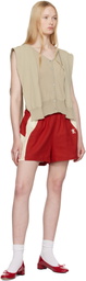 OPEN YY Red YY Color Block Shorts
