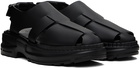 Solid Homme Black Leather Sandals