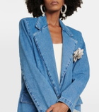 Giuseppe di Morabito Floral-appliqué denim coat