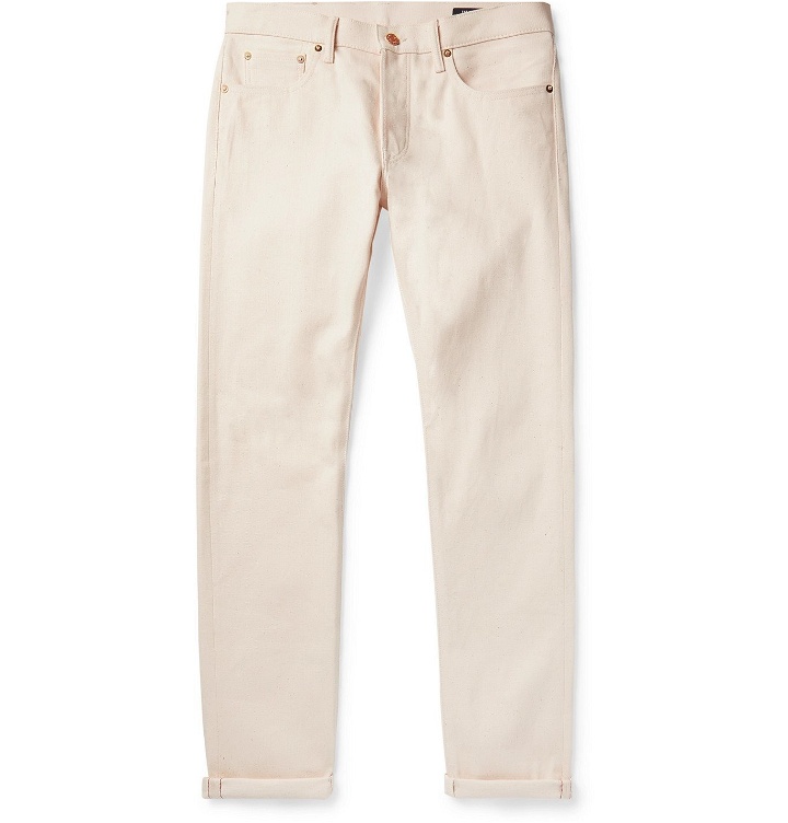 Photo: The Workers Club - Slim-Fit Raw Selvedge Denim Jeans - Neutrals