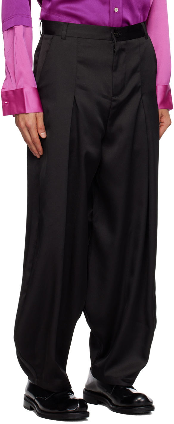 Edward Cuming Black Pleated Trousers