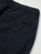 Officine Générale - Joseph Garment-Dyed Lyocell, Linen and Cotton-Blend Drawstring Trousers - Blue