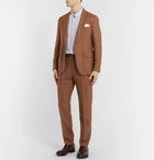 Camoshita - Tan Pleated Woven Suit Trousers - Men - Tan