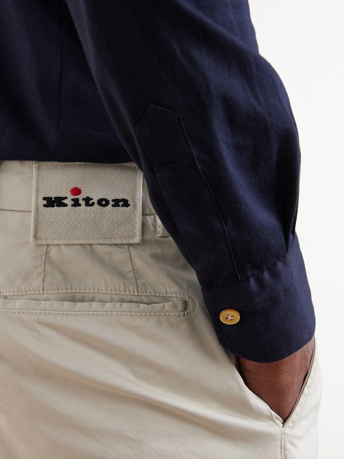 Kiton - Straight-Leg Stretch-Cotton Trousers - Neutrals