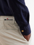 Kiton - Straight-Leg Stretch-Cotton Trousers - Neutrals
