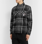 Billionaire Boys Club - Button-Down Collar Logo-Appliquéd Checked Flannel Overshirt - Black