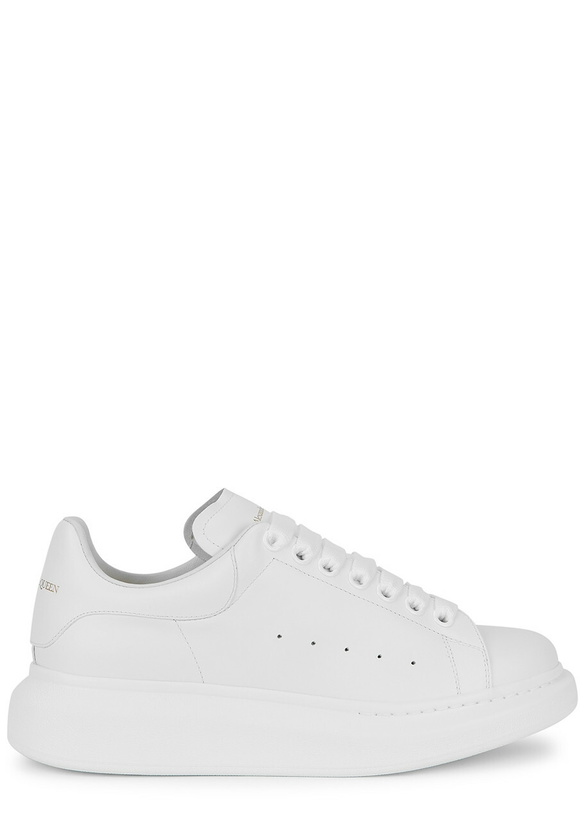 Photo: Alexander McQueen Oversized White Leather Sneakers, Sneakers, White