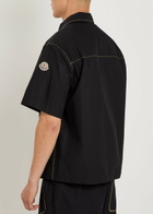 Moncler Contrast-stich Cotton-poplin Shirt Black