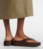 Gianvito Rossi Leather platform thong sandals