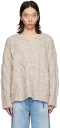 lesugiatelier Off-White V-Neck Sweater