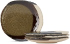 JAR CERAMISTES Khaki & Brown Mini Wabi Plate Set