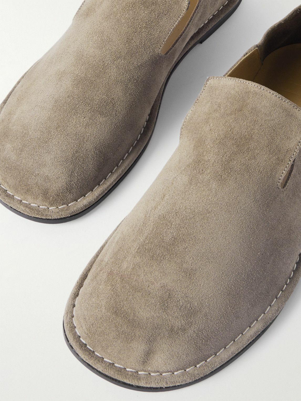 AMI様＊. AMI PARIS - Midi Collapsible-Heel Suede Slippers - Neutrals AMI