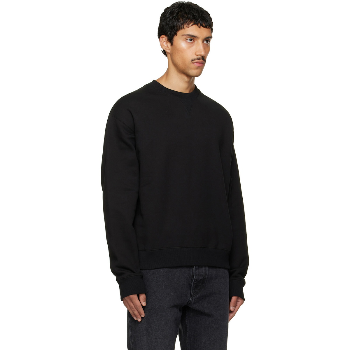 Jil Sander Black Cotton Terry Crew-Neck Sweatshirt